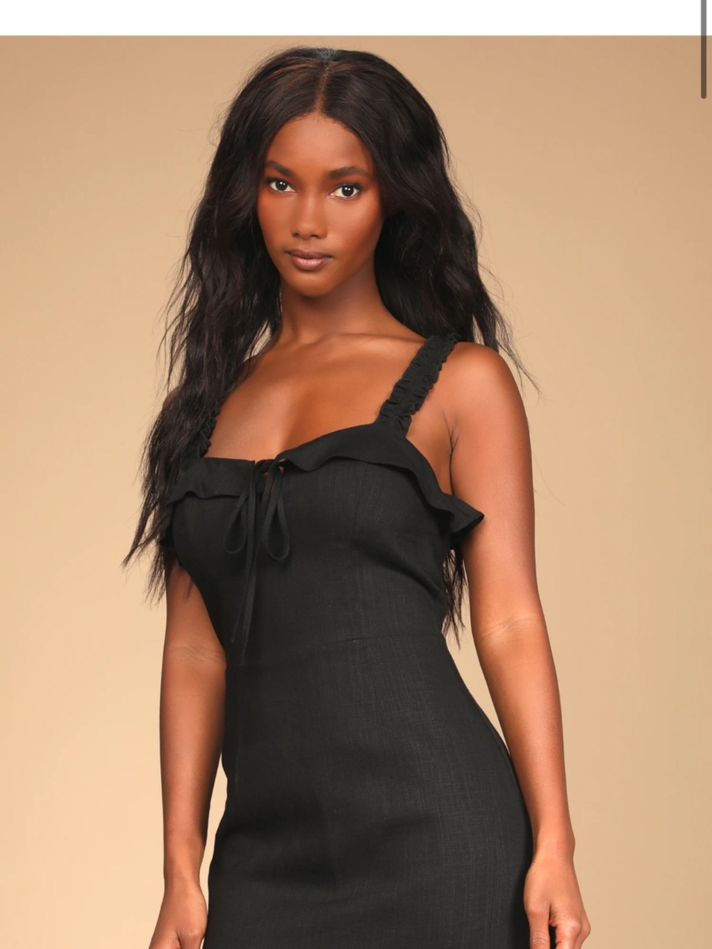 Lulu's Black Ruffle-Trim Mini Dress - Picture 3 of 5